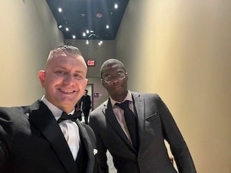 Pictured from left to right are: Arjan Malushi and Justin Sterling.