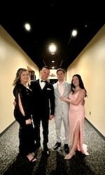 Pictured from right to left are: Vera Malushi, Arjan Malushi, Asaad Fakhoury, and Erica Puchiele.