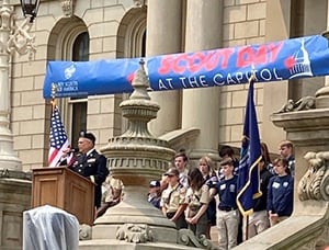 McDaniel speaks at Scout Day