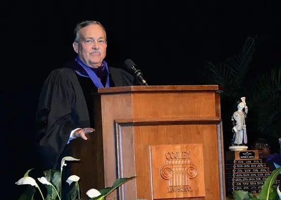 Ret. Brigadier General Michael C. H. McDaniel delivers the keynote speech