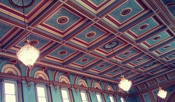 Beautiful decorative ceiling in parliament